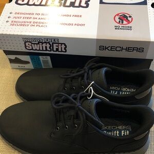 Skechers Swift Fit Men's Black Slip-On Casual Shoes